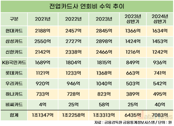 연회비 300만원 찍은 현대카드, 상반기 수입도 톱