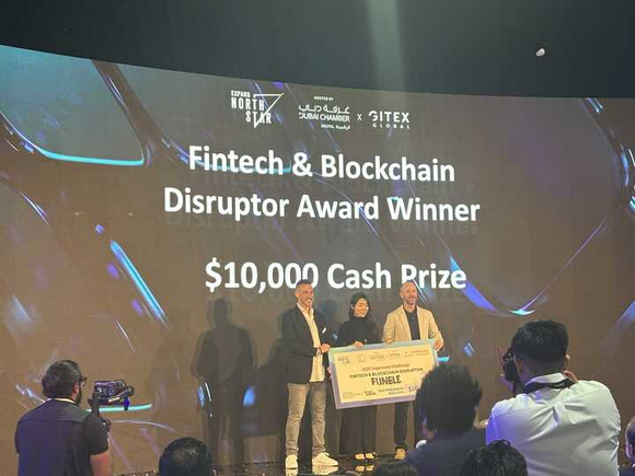 ▲펀블은 2025 GITEX 글로벌 전시회 핀테크 & 블록체인 최우수 혁신기업상을 수상했다고 밝혔다. / 사진=펀블 펀블, UAE 진출 본격화…글로벌 STO 시장서 잇단 성과