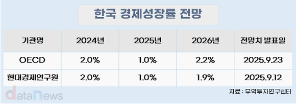 한국 경제성장률, 올해는 1.0%로 반토막…내년 회복 전망