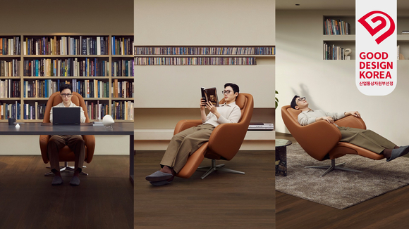 ▲비렉스(BEREX) 트리플체어(MC-R01) / 사진=코웨이 코웨이 비렉스 트리플체어, 2025 굿디자인 어워드 우수디자인 상품 선정