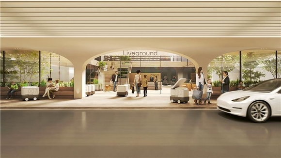 ▲미래형 커뮤니티 허브 ‘Welcome Concourse’ 투시도 / 사진=롯데건설 롯데건설, 아파트 지하공간 ‘LIVEGROUND’로 조성