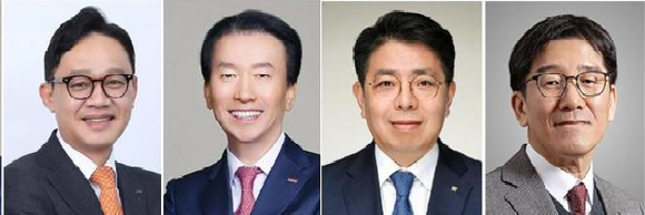 ▲(왼쪽부터) 강정훈 iM뱅크 행장, 김성주 부산은행장, 정일선 광주은행장, 박춘원 전북은행장 / 사진 = 각 은행 “지방은행, ‘꼬리표’ 떼고 AX·블록체인 영토로”