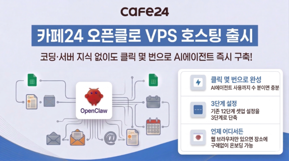 카페24, 국내 최초 ‘오픈클로 VPS’ 출시…누구나 AI 에이전트 만든다